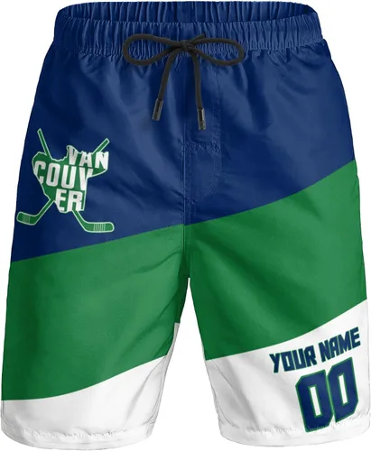 Miniatura 31 de Custom Hockey Men's Shorts Gifts for Men Casual City Youth Fans Sport Beach Shorts Add Name & Number Quick Dry