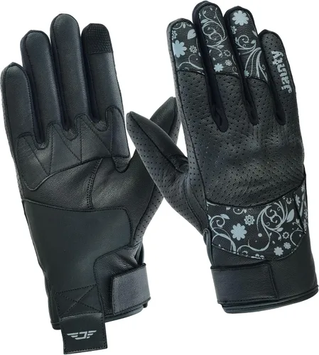 Miniatura 6 de JAUNTY - Guantes de motocicleta para mujeres, de cuero, con pantalla táctil, para damas con nudillos duros perforados, transpirables