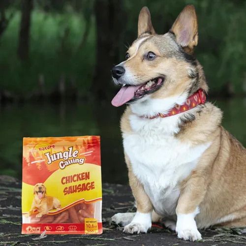 Miniatura 9 de Jungle Calling Golosinas suaves para perros con salchicha de pollo, carne seca de pollo tierna para perros pequeños y medianos, sin granos, con alto