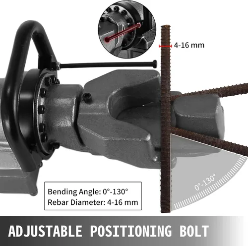 Miniatura 5 de Happybuy Dobladora de barras de refuerzo hidráulica eléctrica, dobladora eléctrica portátil de 900 W, dobladora de hasta 5/8 pulgadas #5 0.157-0.630