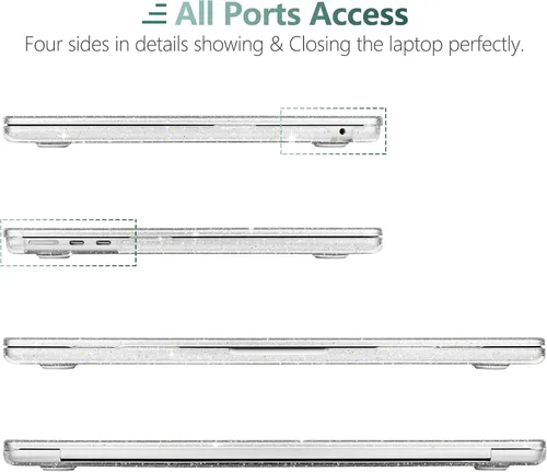 Miniatura 7 de TWOLSKOO Compatible con MacBook Air M4 de 15 pulgadas funda lanzamiento 2025-2023 M4 A3241 M3 A3114 M2 A2941, carcasa rígida de plástico y protector