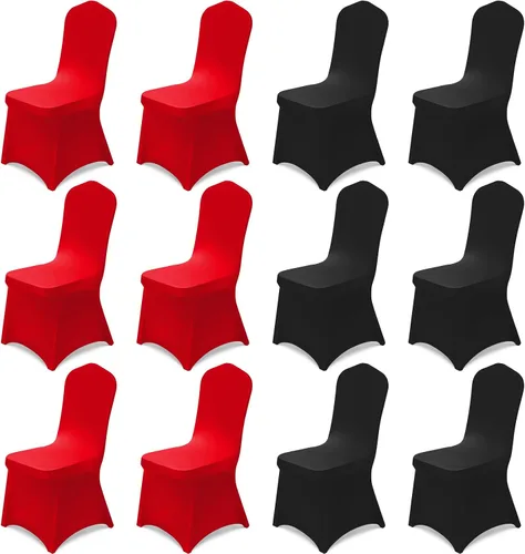 Miniatura 14 de Oudain 12 fundas para sillas plegables del 4 de julio, color rojo, blanco y azul, universales, de elastano, fundas protectoras elásticas lavables