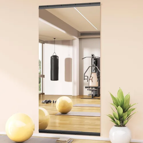 Miniatura 47 de Hasipu 3 piezas de espejos para gimnasio en casa de 48''x24'', espejos grandes de cuerpo entero montados en la pared para yoga, baile, fitness