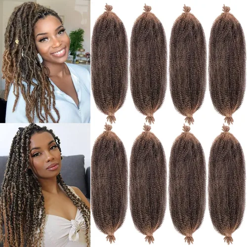 Miniatura 24 de ZRQ Cabello afro trenzado negro elástico para Butterfly Locs de 12 pulgadas, cabello trenzado de ganchillo Marley Twist preseparado, 3 paquetes