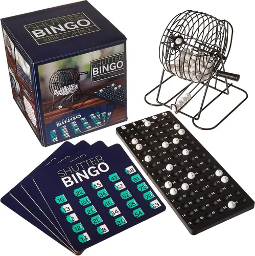 Royal Bingo Supplies Juego de Bingo para Adultos, Personas Mayores y Familia - Pelotas de Bingo con Jaula y Tarjetas de Bingo con Ventanas