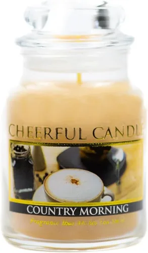 A Cheerful Giver - Vela en tarro de vidrio perfumada Country Morning (6 onzas) con tapa y fragancia fiel a la vida, fabricada en Estados Unidos