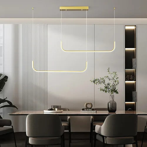 Miniatura 2 de Candelabro lineal moderno regulable de 6000 K, lámparas colgantes LED para techo, lámparas doradas para comedor, cocina, isla, sala de estar, Negro