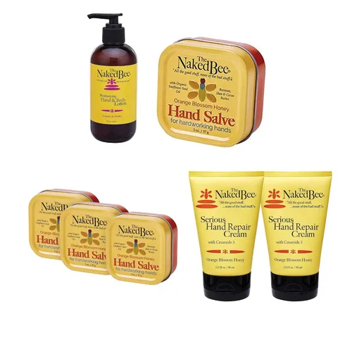 The Naked Bee Crema curativa para manos y cutículas + miel con ceramida 3, loción en crema reparadora de manos seria + crema de miel de 2 onzas +