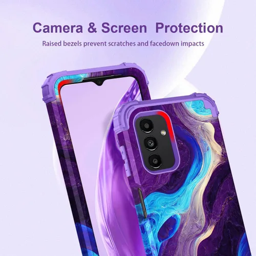 Miniatura 3 de Hocase Funda para Galaxy A13 5G, resistente a prueba de golpes, protección con parachoques de goma de silicona suave + plástico duro, funda