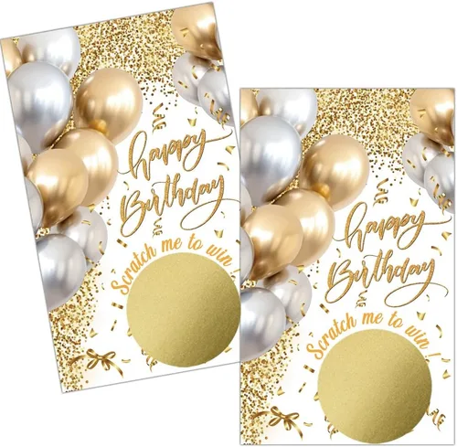 Miniatura 8 de Haizct 50 tarjetas rascadoras de feliz cumpleaños 40, juego retro para raspar de radio para amantes de la música, suministros de fiesta de regreso a