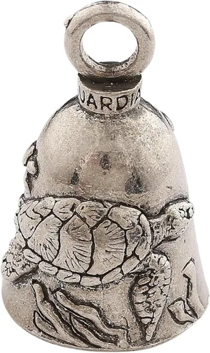 Guardian Bell Tortuga Marina Campana de Buena Suerte con Llavero y Bolsa de Regalo de Terciopelo Negro | Campana para Motocicleta | Peltre Libre de