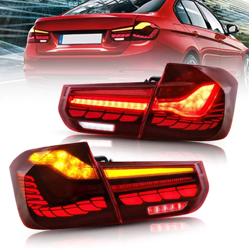 Miniatura 9 de VLAND Luces traseras LED compatibles con BMW Serie 3 BMW F30 F35 F80 320i 328i 328D 335i M3 6ª generación sedán 13-18 con intermitentes ámbar