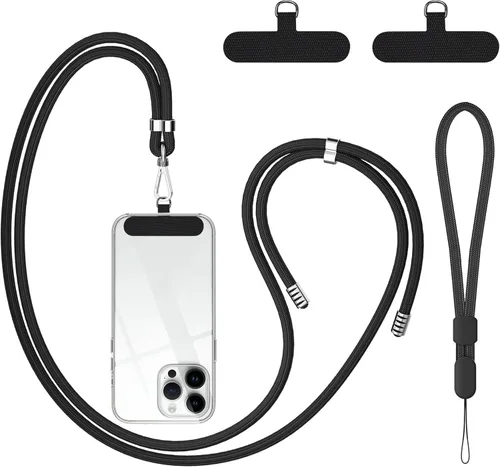 Miniatura 9 de Takyu Cordon para teléfono celular, cordon cruzado para teléfono con correa de cuello ajustable y paquete de 2 correas de muñeca para teléfono