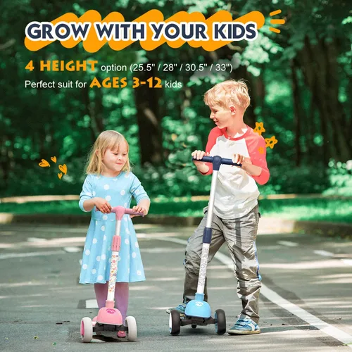 Miniatura 2 de MOUNTALK Scooter para Niños de 1-12 Años, Scooter de 3 Ruedas para Niños Pequeños de 1-3/3-5/5-8/8-12 Años Niños y Niñas con Alturas Ajustables