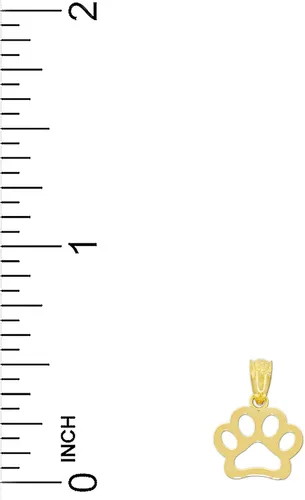 Miniatura 3 de CA CHARMAMERICA Colgante de pata de perro de oro Oro amarillo macizo de 10 quilates Joyas de pata de perro