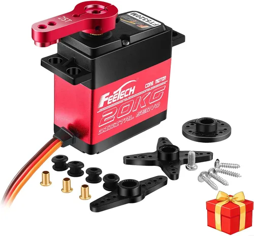 Miniatura 7 de FEETECH Servo motor de 44.1 lbs 7.4 V de alto voltaje impermeable de alto par RC servo servo de metal completo servo digital, caja de aluminio