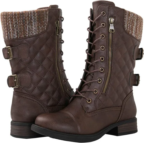 Miniatura 2 de GLOBALWIN Botines de tacón bajo con cordones para mujer