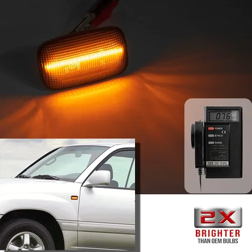 Miniatura 2 de Lámparas LED de marcador lateral para T0yota FJ Cruiser Hilux Land Cruiser 100 Series Prado 90 Series Lexus LX470 Lente ahumada ámbar Led repetidor