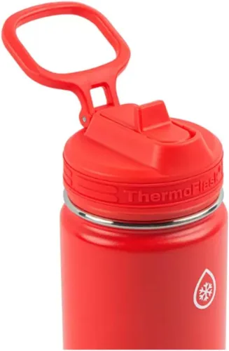 Miniatura 2 de ThermoFlask Botella de agua de acero inoxidable de 16 onzas, paquete de 2, rojo y aguamarina
