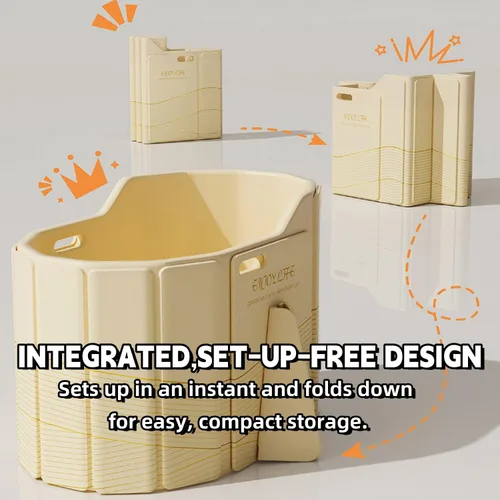 Miniatura 4 de Bañera plegable para adultos, grande, plegable, portátil, para baño, bañera plegable para ducha, ideal para espacios pequeños, tinas plegables
