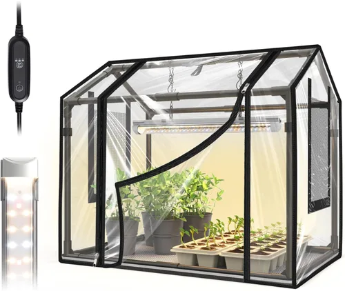 Miniatura 11 de Bstrip Mini invernadero de interior con luces de cultivo, 27.2 pulgadas de largo x 19.9 pulgadas de ancho x 27.2 pulgadas de alto, invernadero