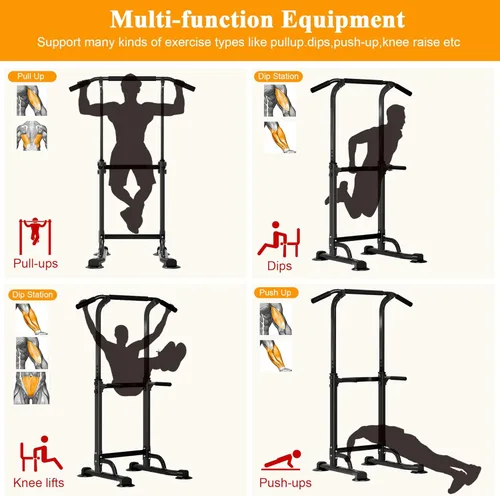 Miniatura 3 de DlandHome Power Tower Pull Up Dip Station Multi-Function Fitness Equipment for Strength Training Adjustable Height Dip Stand for Home Gym