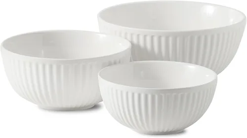 Hasense Tazones para mezclar, cuencos grandes de cerámica para mezclar, juego de 3, cuencos para servir ideales para hornear, preparar y cocinar