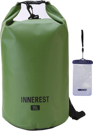 Miniatura 15 de Innerest Bolsa seca impermeable ligera para recreación de agua al aire libre, playa, barco, camping, pesca, kayak con una bolsa impermeable