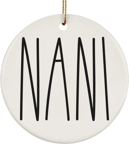 Miniatura 52 de Adorno familiar de Navidad, regalos de hija, hijo, adorno de círculo de cerámica de 3 pulgadas para colgar en el árbol – Día de la Madre