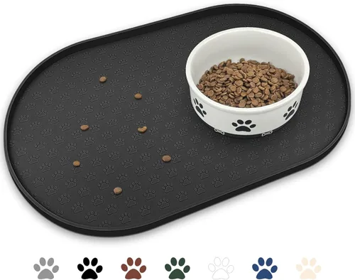 Miniatura 11 de KPWACD Alfombrilla de alimentación para mascotas para perros y gatos, alfombrilla de silicona antideslizante impermeable para perros, bandeja