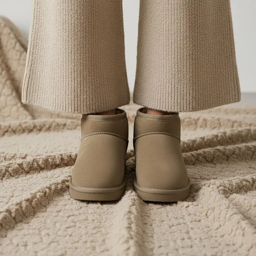 Miniatura 14 de CUSHIONAIRE, Hip 2 - Botas de nieve de gamuza auténtica para mujer, sin cordones, con cómodo forro de piel de oveja sintética + espuma viscoelástica