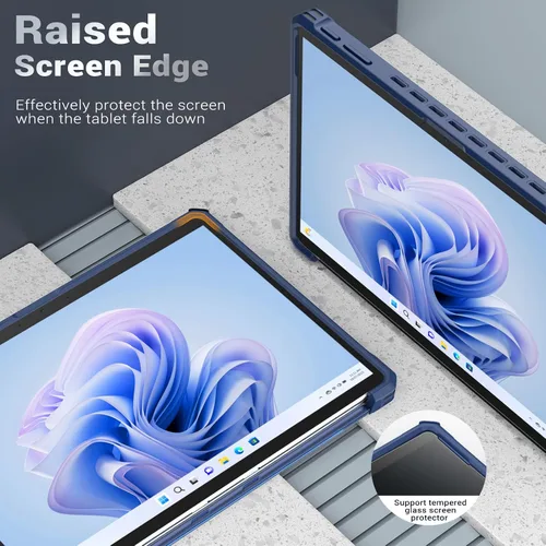 Miniatura 4 de MoKo - Funda resistente todo en uno para Microsoft Surface Pro 12th 2026, Surface Pro 11/10/9 de 13 pulgadas, con funda protectora con soporte, Azul