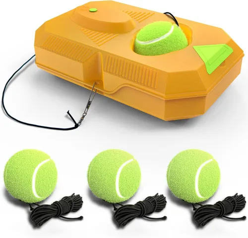 Miniatura 10 de Tennis Trainer Rebound Ball with 3 String Balls, Portable Tennis Training Tool Suitable for Beginners Sport Exercise-Blue