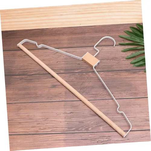 Miniatura 4 de Alipis Perchas de metal de madera, ganchos resistentes para el hogar, diseño ranurado, moderno, perchero, 360, giratorio, elegante