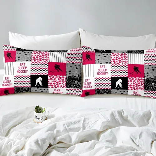 Miniatura 6 de Erosebridal Edredón de plumón de hockey sobre hielo, juego de edredón de jugador de hockey para adolescentes, niños y hombres, juego de ropa de cama