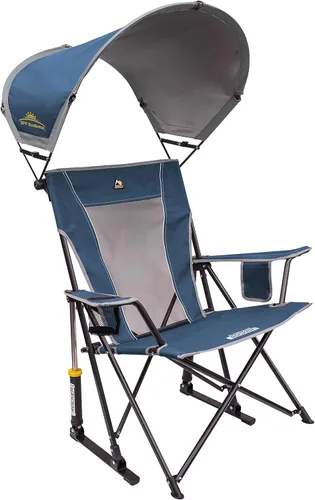 Miniatura 9 de GCI Outdoor Roadtrip Rocker Silla de Camping Silla Mecedora Portátil y Plegable con Reposabrazos Sólidos y Duraderos, Portavasos y Respaldo Verde