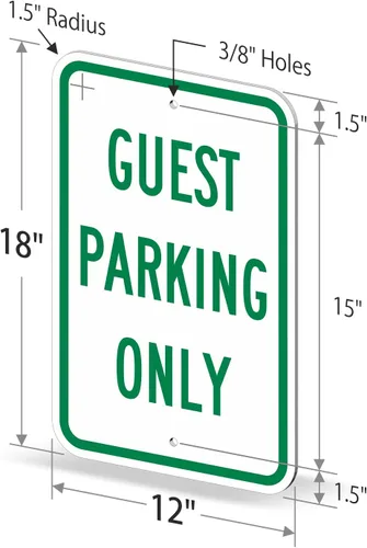 Miniatura 6 de SmartSign Letrero de "Guest Parking Only" 12 x 18 pulgadas, aluminio reflectante de grado de ingeniero 3M