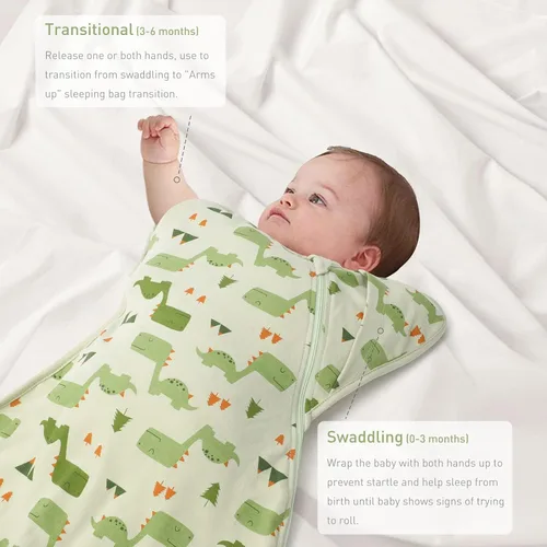 Miniatura 4 de Mantas para envolver de 3 vías con brazos levantados, saco de dormir con las manos arriba, saco de dormir fácil de cambiar pañales para bebés, niños