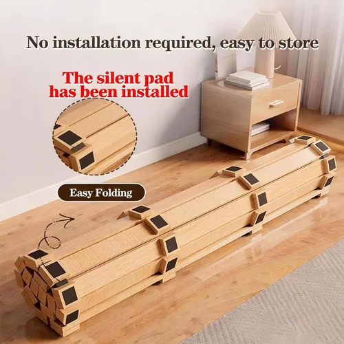 Miniatura 2 de Base de cama japonesa plegable con listones para piso, plataforma de piso de madera, tatami para invitados