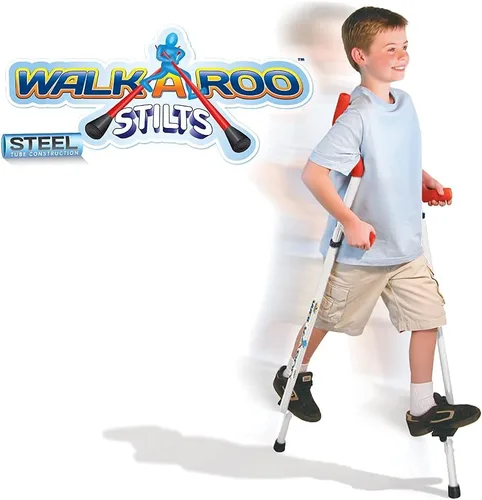 Miniatura 2 de Geospace Walkaroo - Zancos de acero ajustables para niños, juego para interiores y exteriores, ejercicio, zancos de acero para adultos, hasta 220