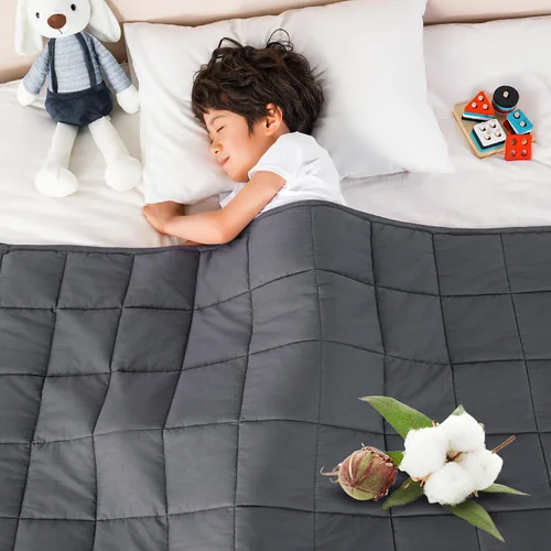 Miniatura 11 de Sivio Almohadilla de regazo con peso de 2 libras, manta de algodón con peso sensorial para regazo para interiores y exteriores, 19 x 21 pulgadas