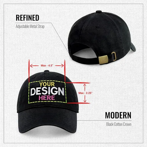 Miniatura 2 de Sombrero bordado personalizado, estilo polo, unisex, ajustable, sin estructura, algodón, con logotipo y texto en tu propia imagen