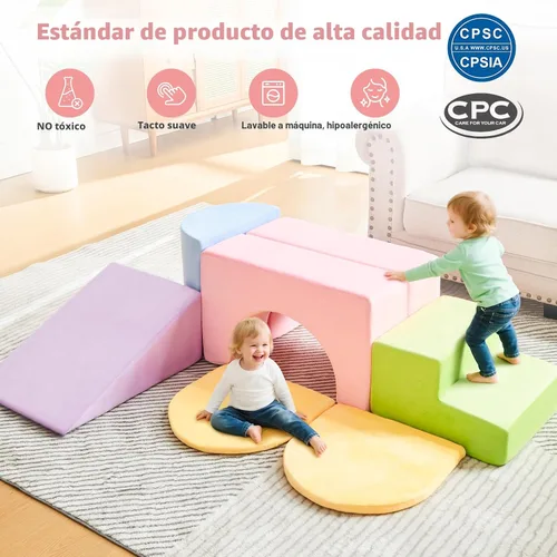 Miniatura 7 de IFNOW Juguetes de Escalada para Niños Pequeños de Interiores, Juego de 7 Piezas de Bloques de Escalada de Espuma para Niños Pequeños, Escalada