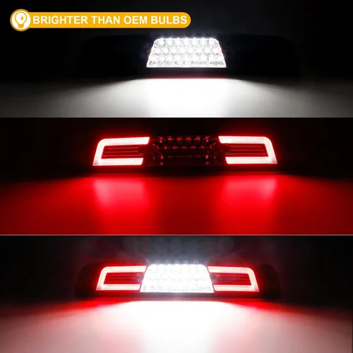 Miniatura 3 de R&F Auto Tercera luz de freno LED de repuesto para RAM 1500 (2019-2023) sin cámara, camioneta, luces de carga de techo, lámpara de freno de montaje
