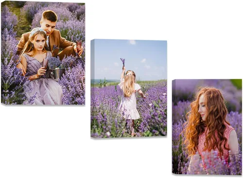 Miniatura 37 de ZXHYWYM Impresiones personalizadas con tus fotos, imágenes personalizadas de 3 piezas para retratos familiares, mascotas, imágenes personalizadas 3