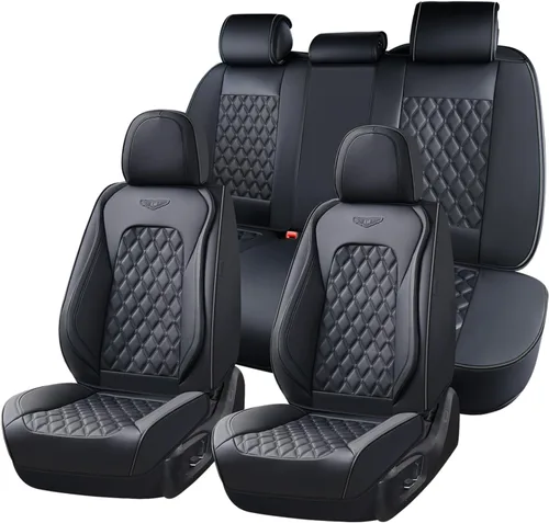 Miniatura 48 de Coverado Juego completo de fundas de asiento de automóvil, fundas de asiento de piel de napa para automóvil, protector de asiento de automóvil