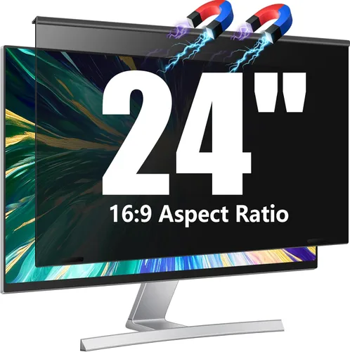 Miniatura 12 de Filtro magnético de pantalla de privacidad para computadora de 22 pulgadas para monitor de pantalla ancha 16:10, 22 pulgadas para colgar extraíble