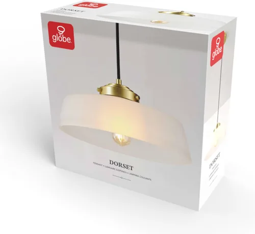 Miniatura 8 de GLOBE Electric x Novogratz 61093 - Lámpara colgante de 1 luz, oro mate, pantalla de flecos de tela blanca, lámpara colgante para sala de estar