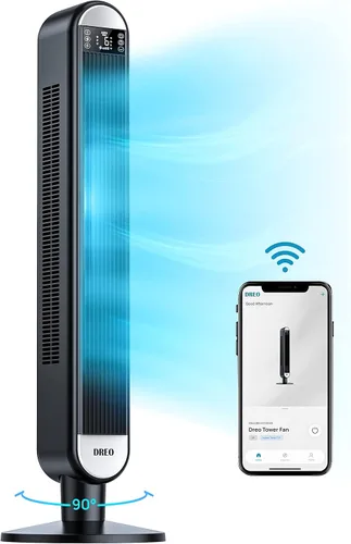 Miniatura 5 de Dreo Pilot Pro - Ventilador de torre de 42 pulgadas con control remoto, negro (DR-HTF005) y ventilador de torre con control remoto, ventilador