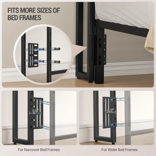 Miniatura 7 de Hzuaneri Cabecero con estantes de almacenamiento de 3 niveles, tablero de cabecera tapizado de terciopelo con 2 tomas, puertos USB y luz LED